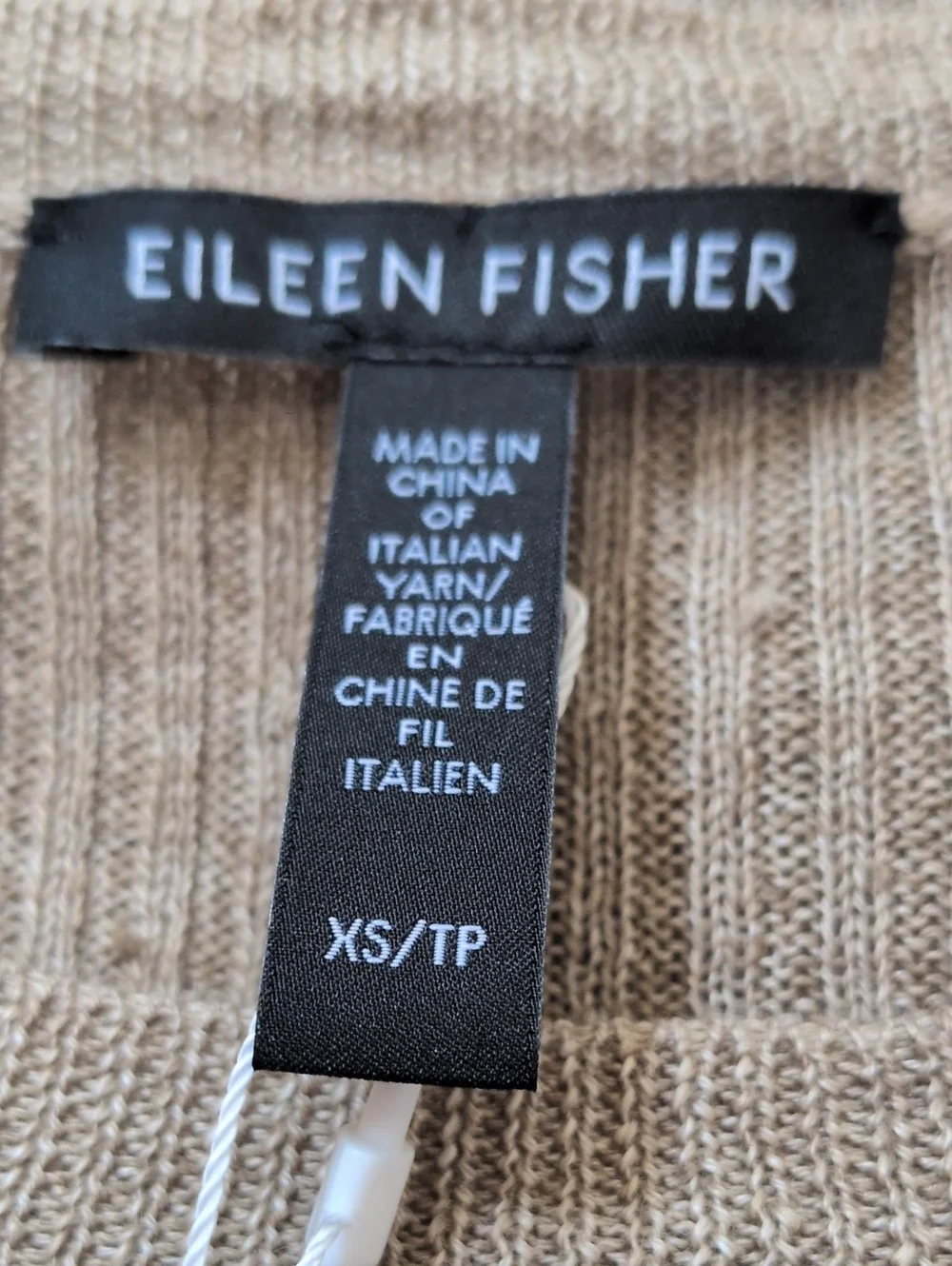 Eileen Fisher Organic Linen Longline Crew Neck Sweater XS